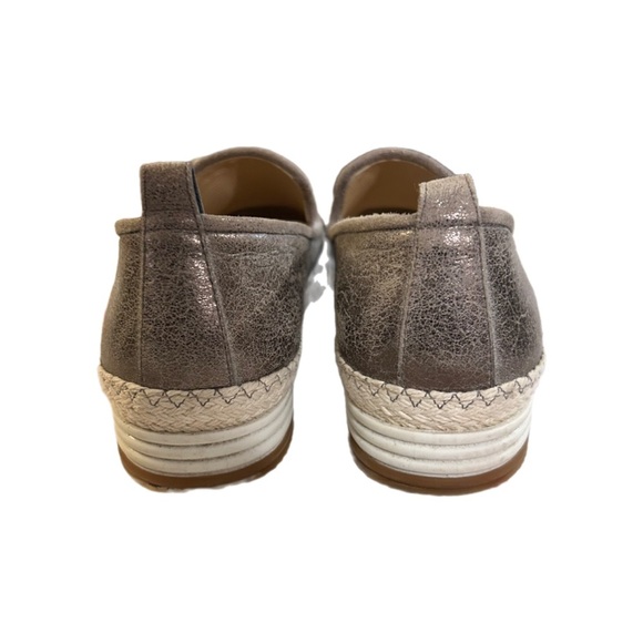 Paul Green Joaquin Metallic Leather Loafer/ Cap Toe Espadrille Round Size, 9 - Picture 5 of 6